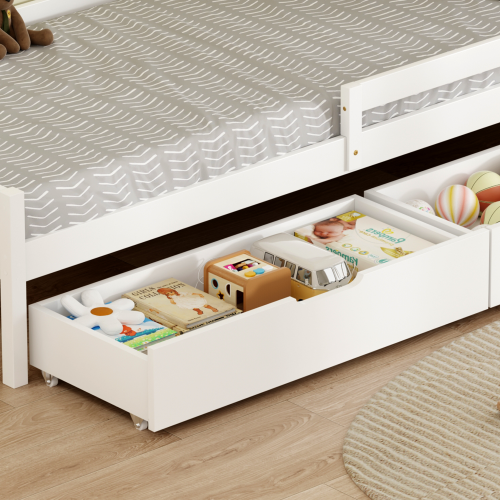 Posteľ s úložným priestorom, 90x200, biela, MIX NEW